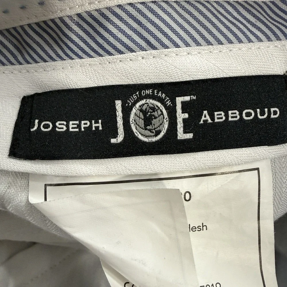 Joseph Abbound 100% Linen Dress Pants Mens Sz 36X30 Blue Flat Front Lightweight